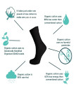Made in Portugal Organic Cotton Socks EU 35-46 Crew Socks Soft and Breathable Black White Color